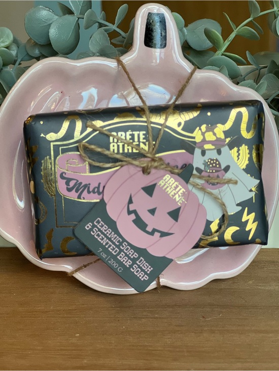 Other - Pumpkin Ceramic Soap Dish & Scented Soap Gift Set